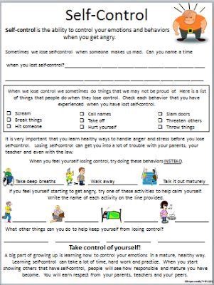 image result  impulse control worksheets printable  images