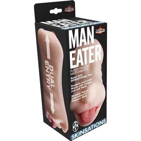 man eater pussy mouth dual entry masturbator sex toys and adult