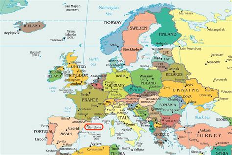 barcelona kaart europa kaart van nederland te tonen barcelona catalonie spanje