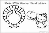 Thanksgiving Kitty Hello Pages Coloring Happy Color sketch template