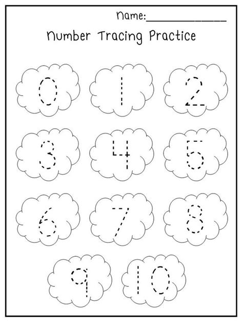 printable spring trace  numbers worksheets preschool kindergarten
