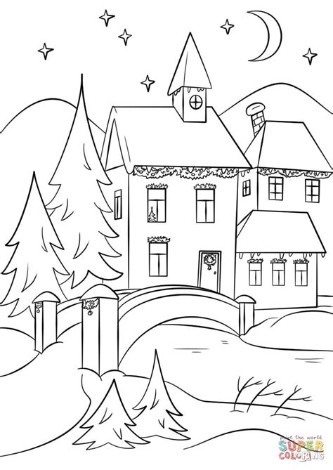 coloring page village  printable coloring pages book
