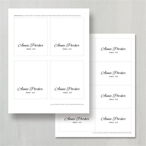 printable place card template instant  calligraphy