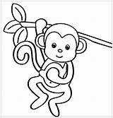 Coloring Pages Monkeys Kids Children Monkey Colouring Color Sheets Print Funny Printable Justcolor Animals sketch template