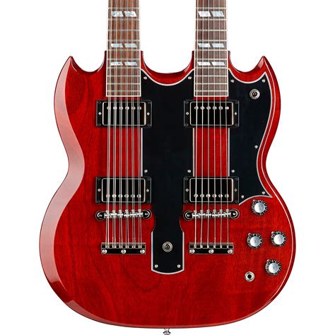 gibson custom eds  double neck electric guitar cherry red musicians friend