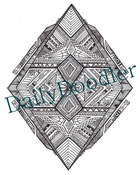 adult coloring page geometric diamond instant