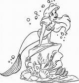 Coloring Mermaid Pages Ariel Printable Little Popular sketch template