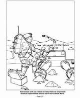Coloring Space Pages Mars Printable Astronaut Robots Exploring Shuttle sketch template