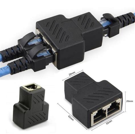 rj splitter adapter    dual female port catcat  lan ethernet sockt network connections