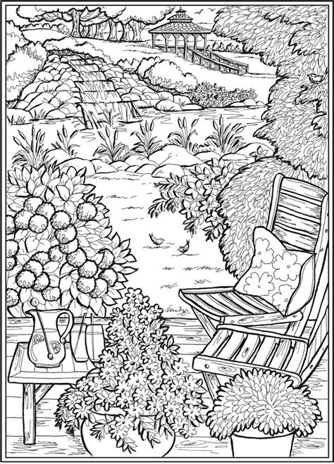 detailed garden coloring pages  adults  coloring pages