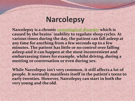 ppt narcolepsy sleep disorder symptoms causes and treatment