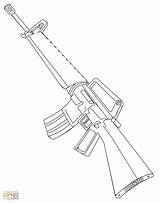 Pistolet M16 Fusil Mitraillette Armes sketch template