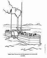 Coloring Pages Steam Boats Fulton Robert Steamboat Boat Kids Clermont Print History Go Book Color Sheets Printables Usa Sheet 19th sketch template