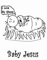 Jesus Coloring Manger Baby Pages Getcolorings Sheep Laying Holding His sketch template