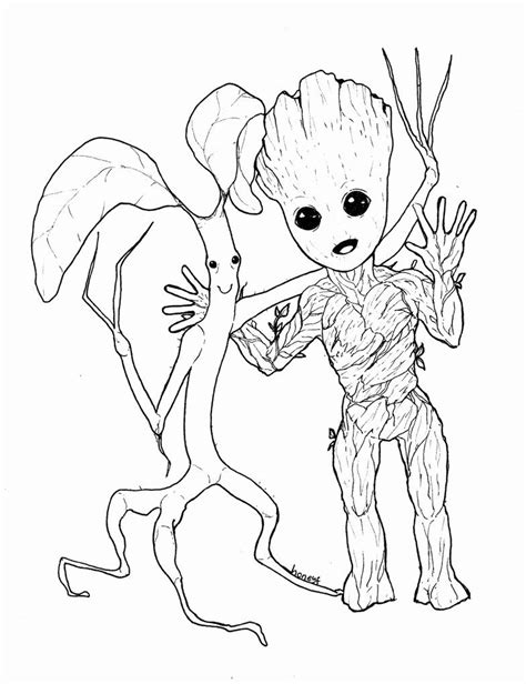 baby groot coloring page inspirational picket baby groot  honeyf