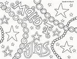 Mardi Gras Coloring Pages Beads Doodle Alley Parade Getcolorings sketch template
