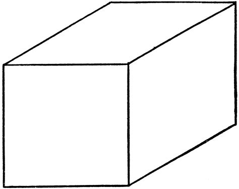 oblique projection   rectangular cube clipart