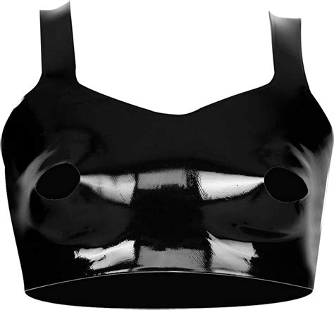 exlatex women s latex rubber bra with nipple holes costumes amazon ca