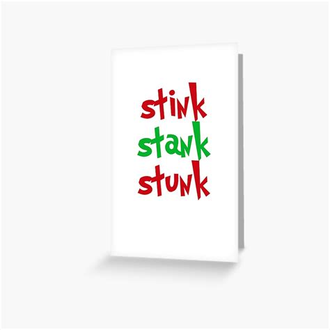 stink stank stunk greeting card  sale  cleverth redbubble