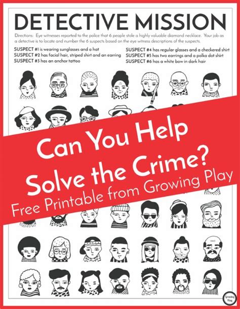 detective puzzle  kids  printable growing play