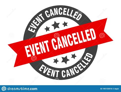 event cancelled sign  ribbon sticker isolated tag stock vector