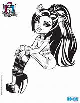 Coloring Clawdeen Monster High Pages Wolf Seated Bench Hellokids Dolls Color Girls Online Girl Doll Halloween Print Library Choose Board sketch template