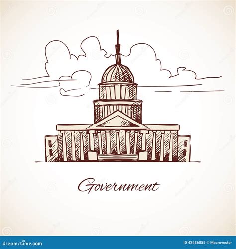 government building stock vector image