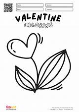Valentine Worksheets Coloring Printable Kidpid Flower Heart sketch template
