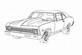 Nova Chevy Coloring Cars Car Sketch Cartoon Color Pages Choose Board Automotive sketch template