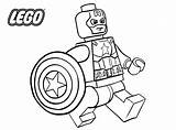 Lego Coloring America Pages Captain Superhero Kids sketch template