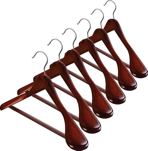 high grade wide shoulder wooden hangers  pack   slip pants bar