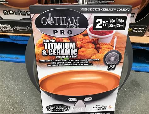 gotham steel pro ceramic  stick frying pans  piece set costco weekender