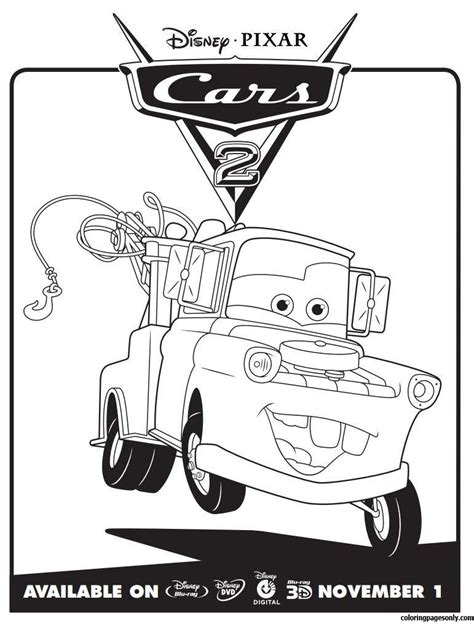 disney cars  mater coloring pages cartoons coloring pages  printable coloring pages
