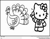 Thanksgiving Kitty Hello Happy Coloring Pages Kids Ginormasource sketch template