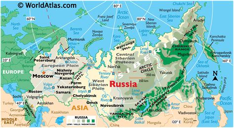 russia map geography  russia map  russia worldatlascom