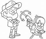 Gravity Coloring Falls Mabel Pages Dipper Grappling Hook Holding Themed Children Cute Disney sketch template