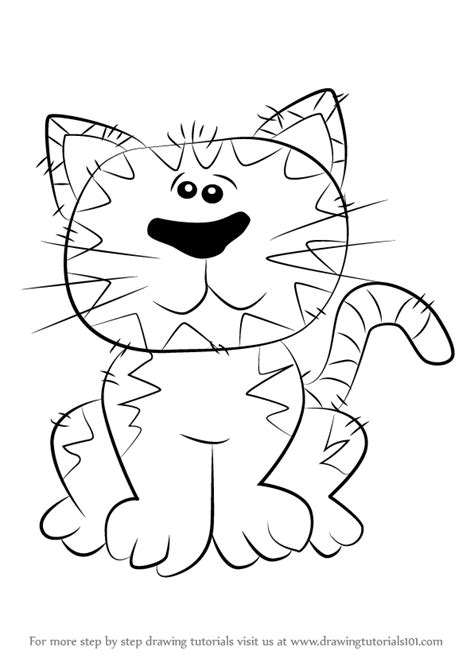 learn   draw  cat  kids cats step  step drawing tutorials