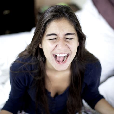 Woman Shouting And Screaming Desperate Stock Image Image Of Head