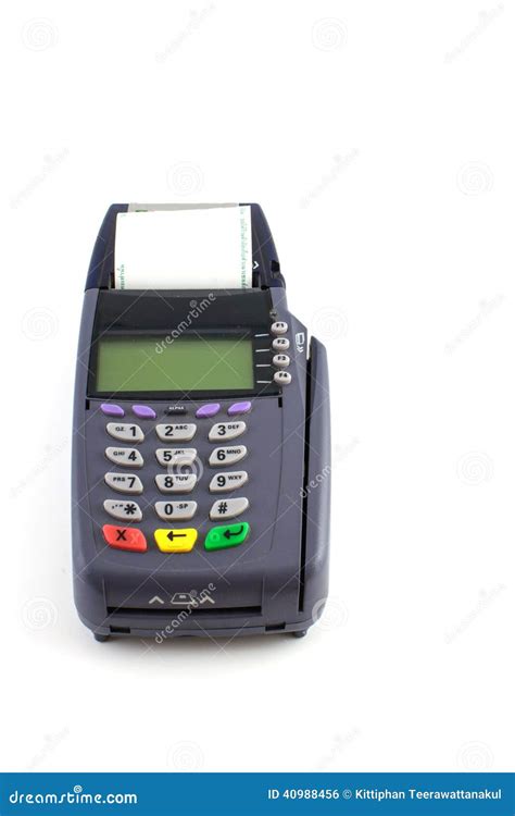 portable credit card terminal  base stock photo image  customer plastic