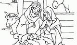 Jesus Birth Coloring Pages Printable Christmas Manger Color Getcolorings Family Getdrawings sketch template