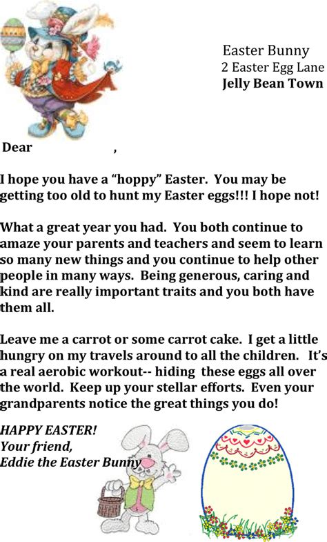 easter bunny letter template  kb  pages