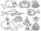 Laut Binatang Mewarnai Untuk Diwarnai Bawah Masing Memiliki Disentuh Pemandangan Kekhasan Luar Keunikan Biasa Indah sketch template