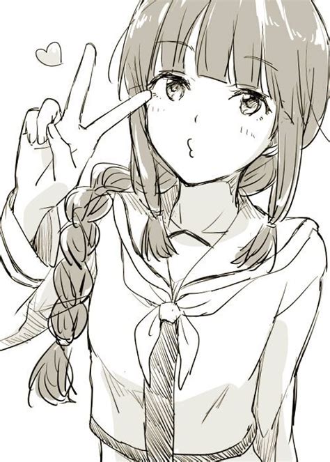 peace sign anime girls anime amino
