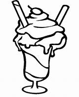 Ice Cream Sundae Coloring Pages Sunday Clip Clipart Kids Sundaes Outlines Cone Cones Choose Board Coloringkidz sketch template