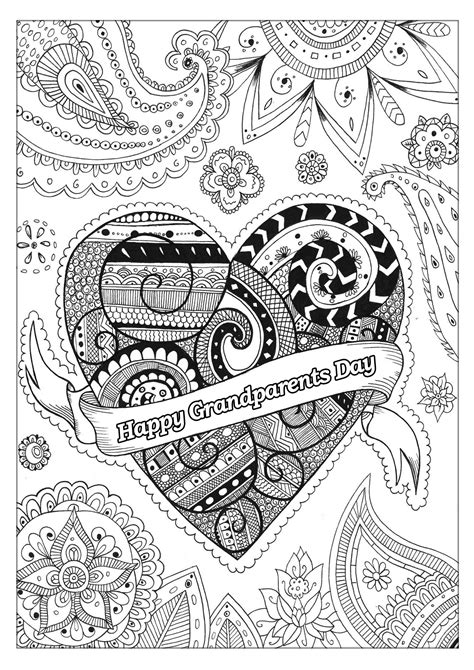 grandparents day  grparents day adult coloring pages