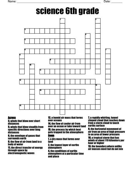 crossword puzzles   grade  grade language arts crossword
