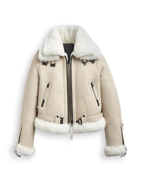 empire beige cropped aviator jacket boda skins lambskin jacket