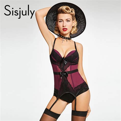 buy sisjuly women corsets and bustiers lace up plain