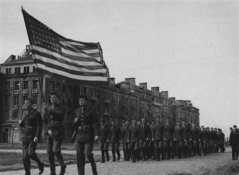 world war ii in pictures — american soldiers marching in poltava