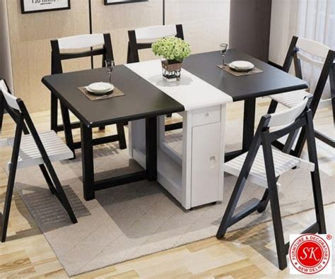 buy stylish folding dining table  seater  delhi skf decor